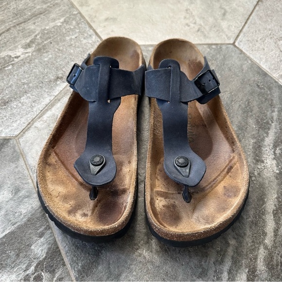 Womens Betula by Birkenstock Gizeh Thong Sandals Black Suede Size US 10 EU 40 - Picture 2 of 10
